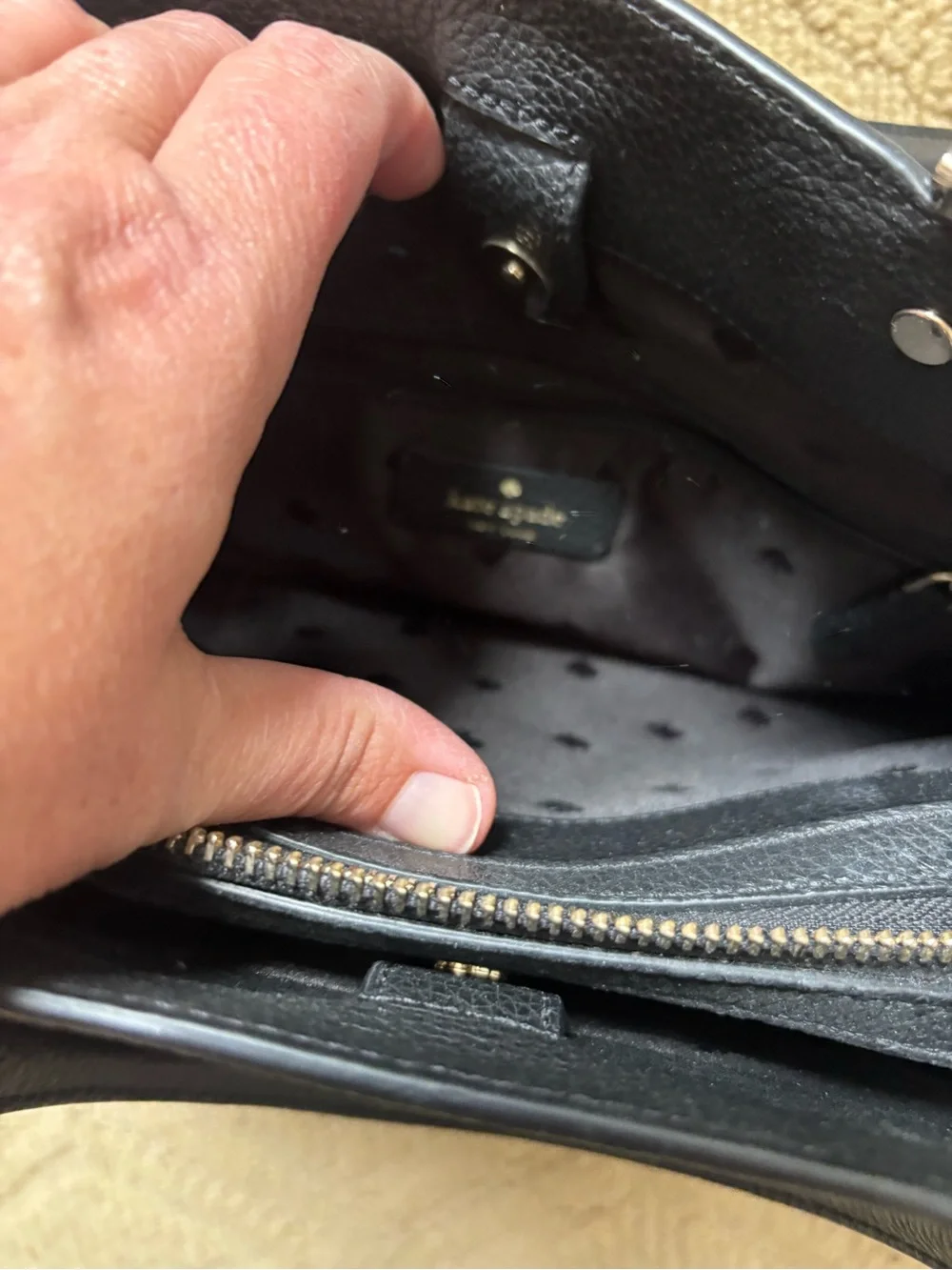 kate spade Black Pebbled Leather Top-Handle Crossbody Bag